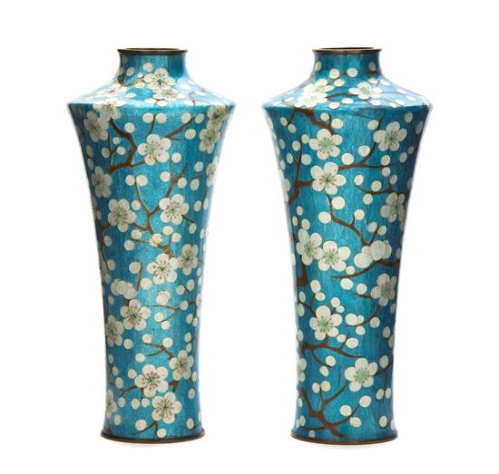 A Pair of Japanese Cloisonne Vases