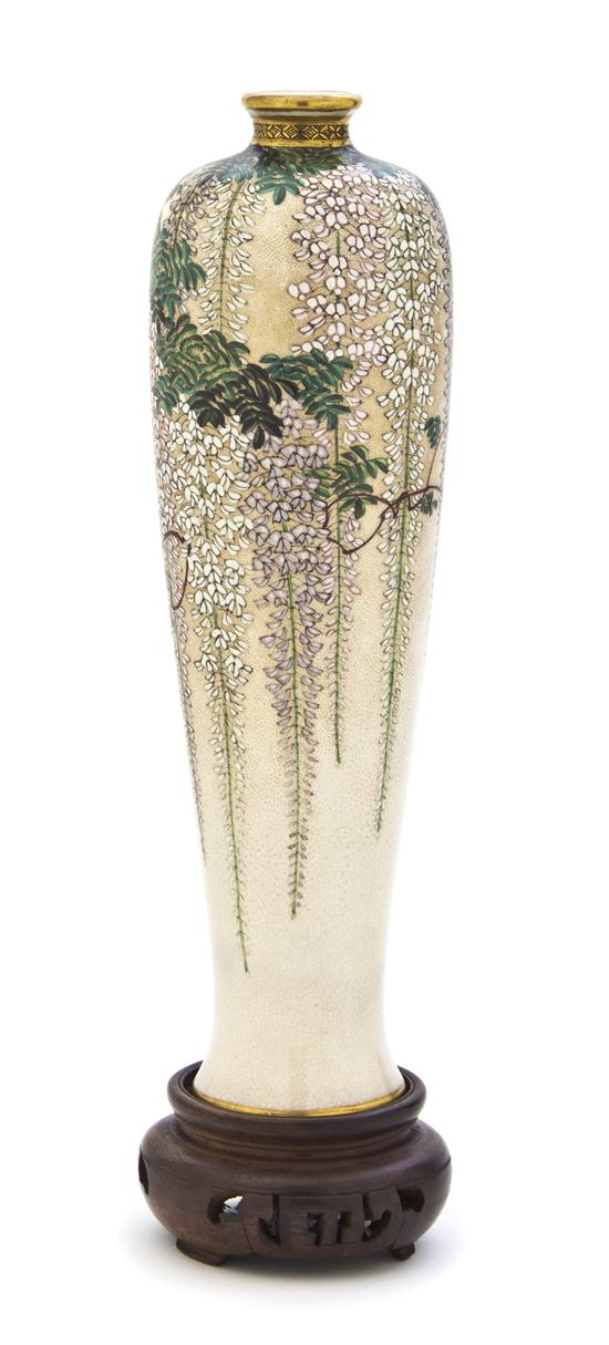 A Japanese Satsuma Vase of elongated