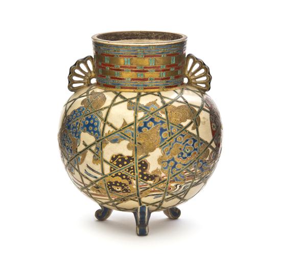 A Japanese Satsuma Vase of bulbous