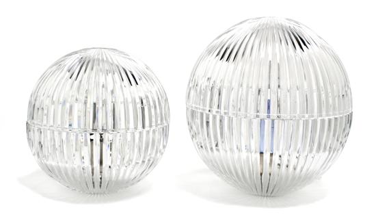 A Pair of Riedel Glass Lamps of