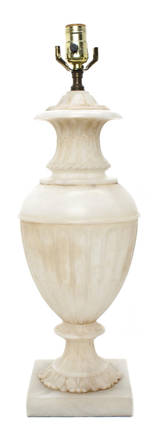 An Alabaster Table Lamp of urn 15322f