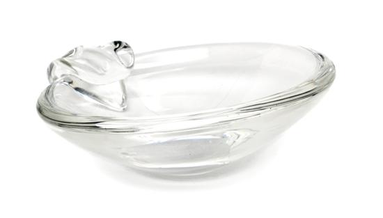 A Steuben Glass Olive Bowl of circular 153256