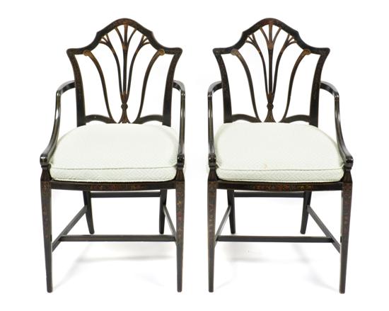 A Pair of George III Style Ebonized