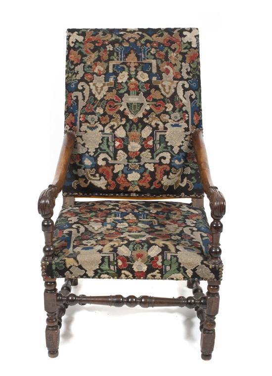 A Flemish Baroque Walnut Armchair