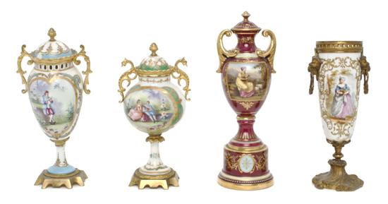 A Collection of Four Continental Porcelain