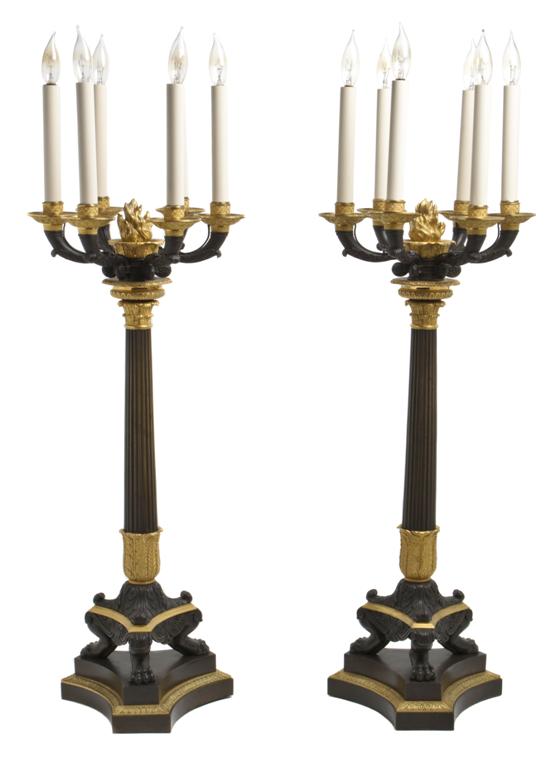 A Pair of Empire Gilt and Patinated 15329a