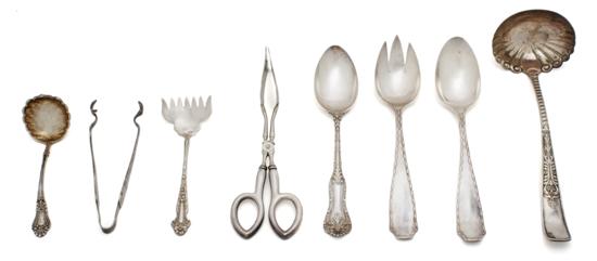 Eight American Sterling Silver and Silverplate