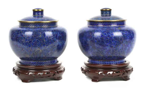 A Pair of Chinese Cloisonne Lidded