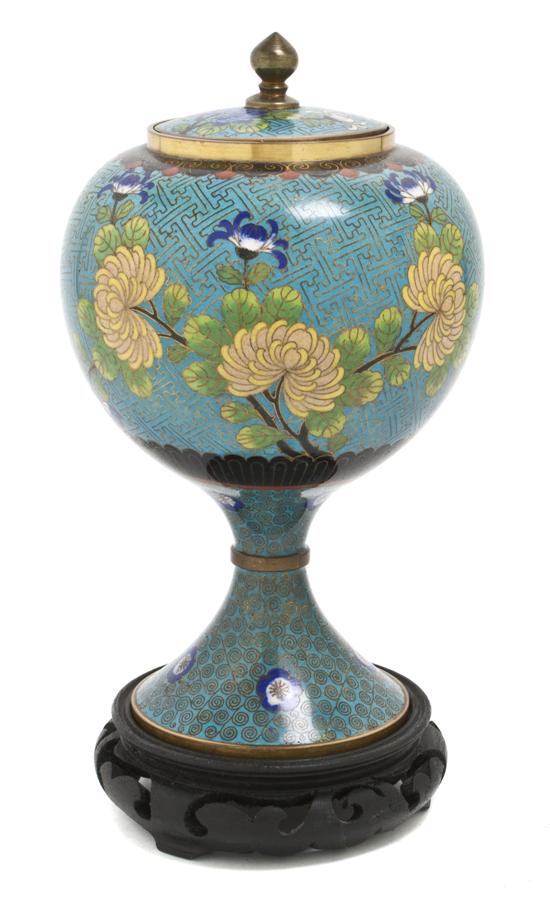 A Chinese Cloisonne Lidded Vase