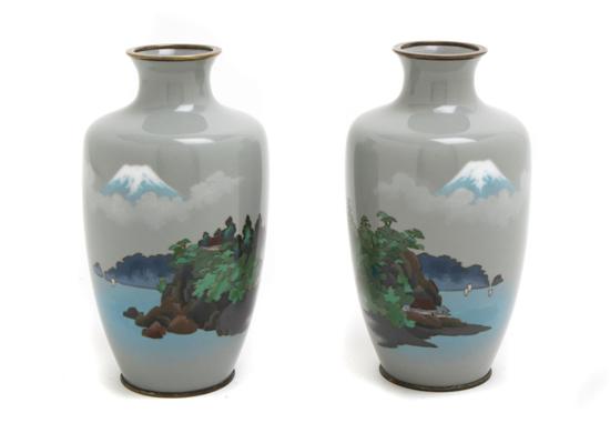 A Pair of Japanese Cloisonne Vases