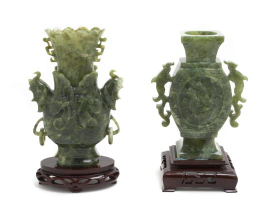  Two Chinese Carved Hardstone Vases 153340