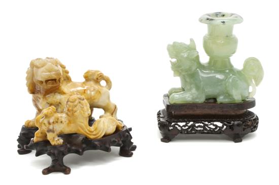  Two Chinese Hardstone Fu Dogs 153341