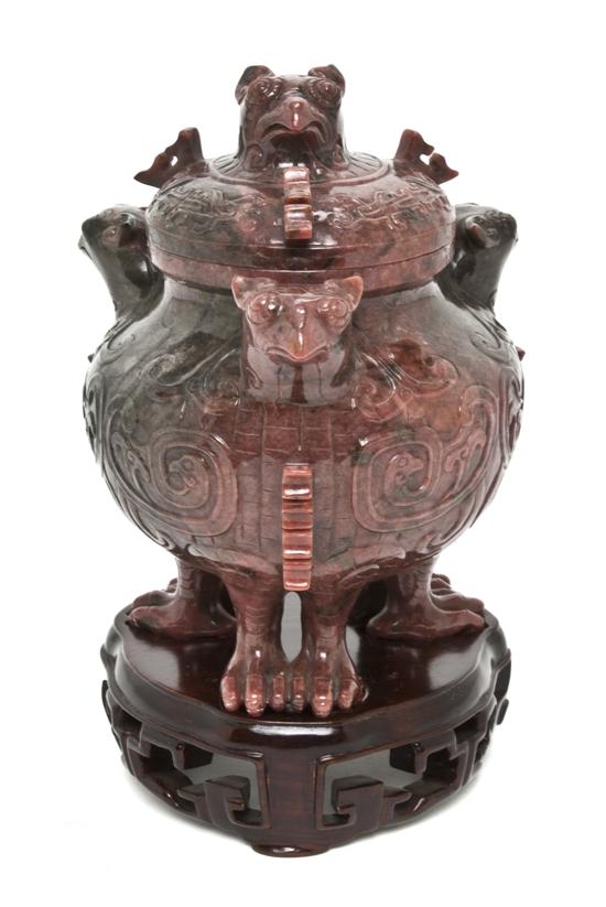  A Chinese Carved Hardstone Censer 153343