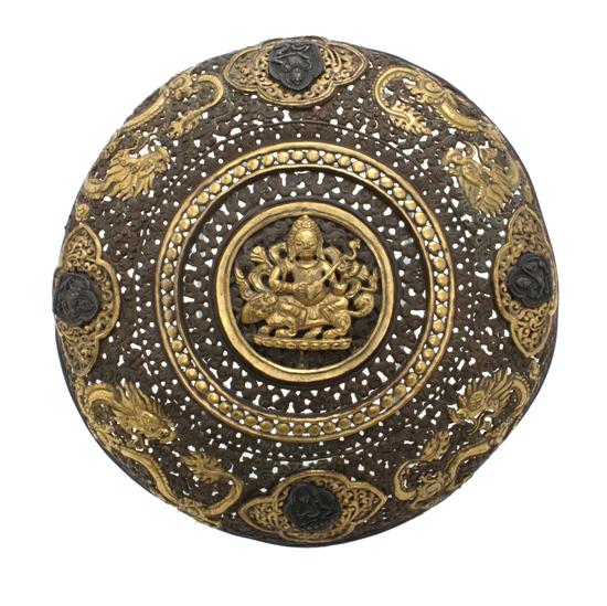 A Tibetan Censer Cover of circular form