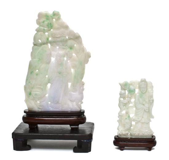 *Two Chinese Jadeite Carvings the