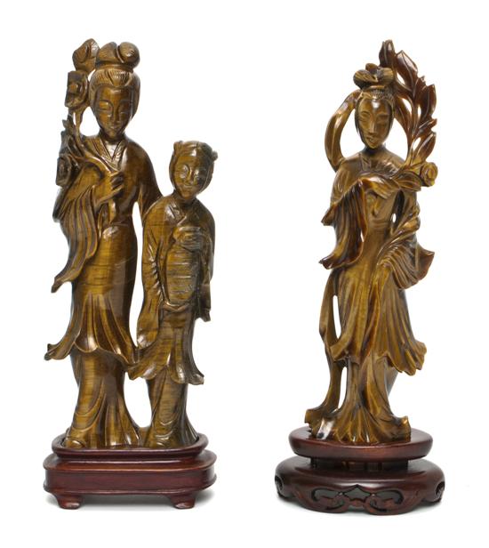  Two Tiger Eye Figures each depicting 153357
