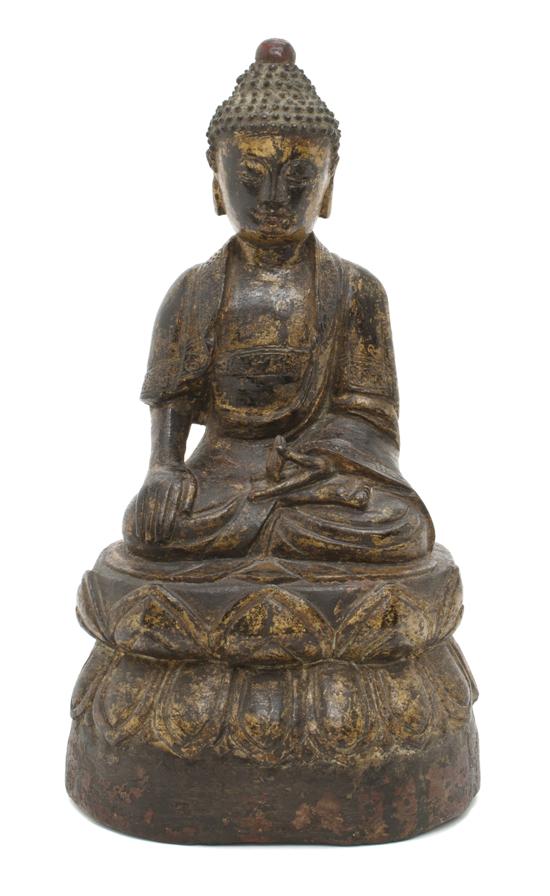 A Chinese Gilt Bronze Seated Buddha 15335c
