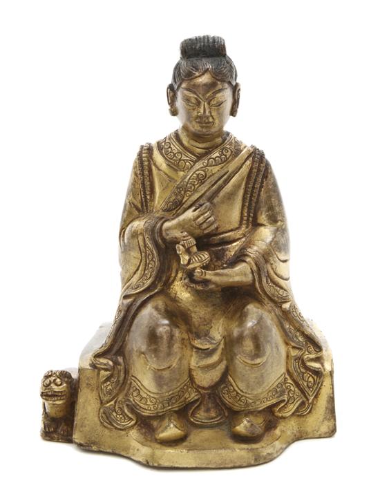 A Chinese Gilt Bronze Figure of