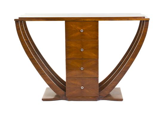 An Art Deco Style Mahogany Console