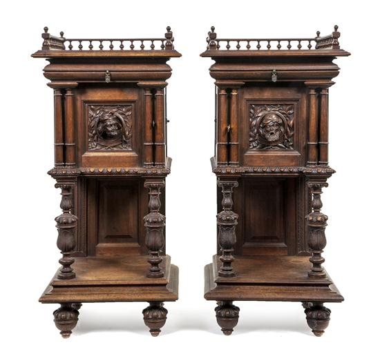 A Pair of Walnut Humidors on Stands 153444