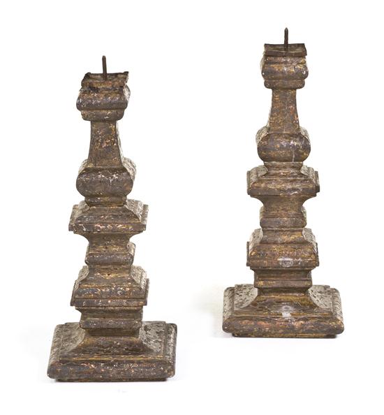 A Pair of Italian Silvered Pricket 15344d