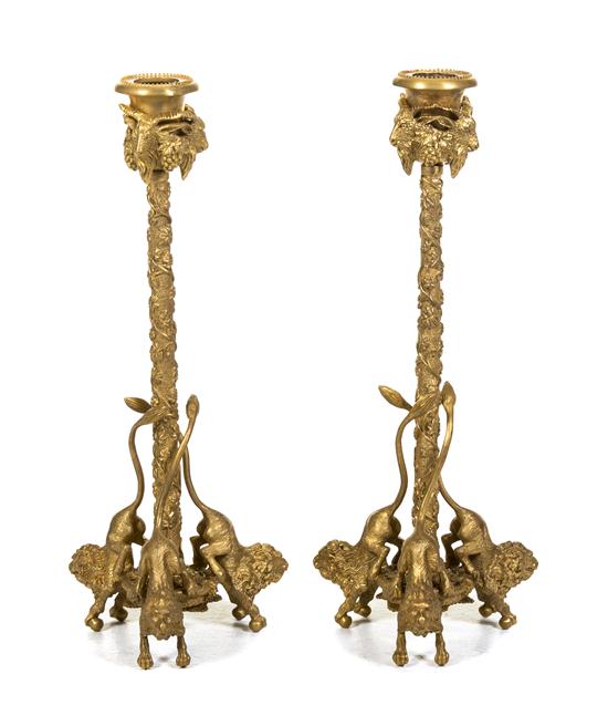 A Pair of Neoclassical Gilt Bronze 15344e