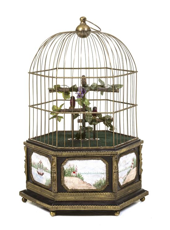 An Automaton Bird Cage the domed cage