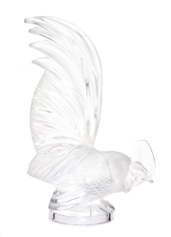 A Lalique Molded and Frosted Glass Mascot