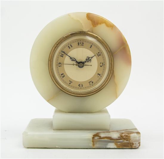 An Art Deco Style Onyx Table Clock