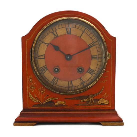 An English Lacquered Mantel Clock