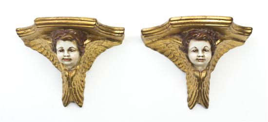 A Pair of Cast Plaster Wall Brackets 153495