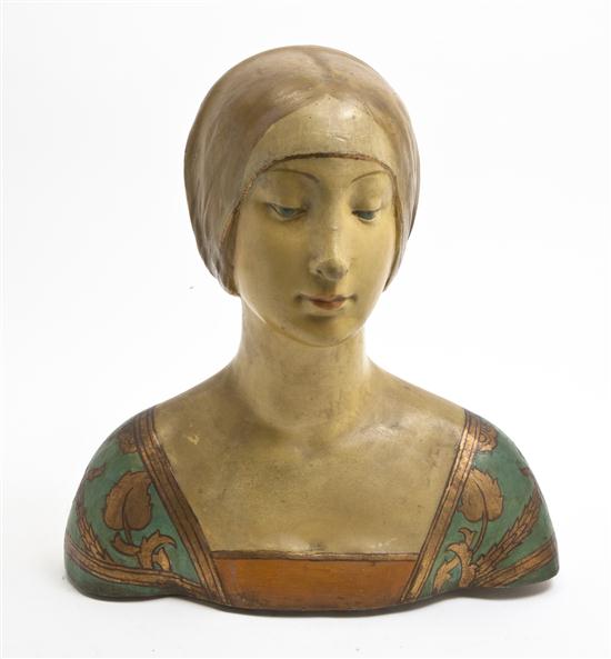 A Cast Plaster Bust depicting a