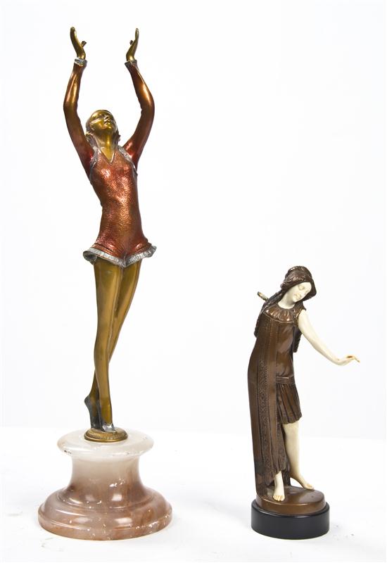 Two Art Deco Style Cast Metal Figures