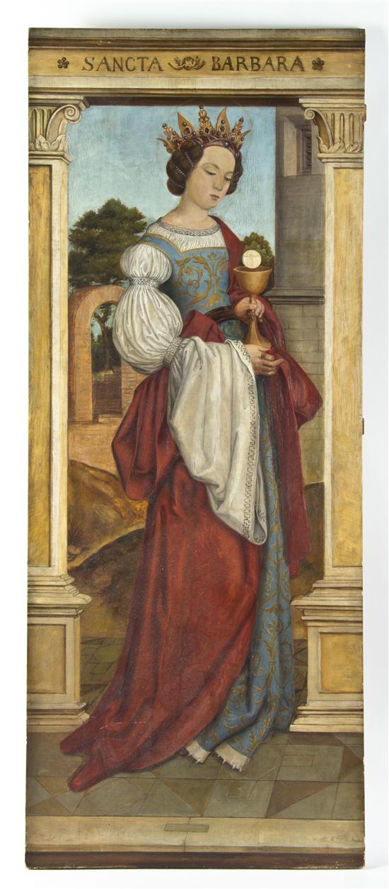 An Ecclesiastic Painted Wood Panel 1534de