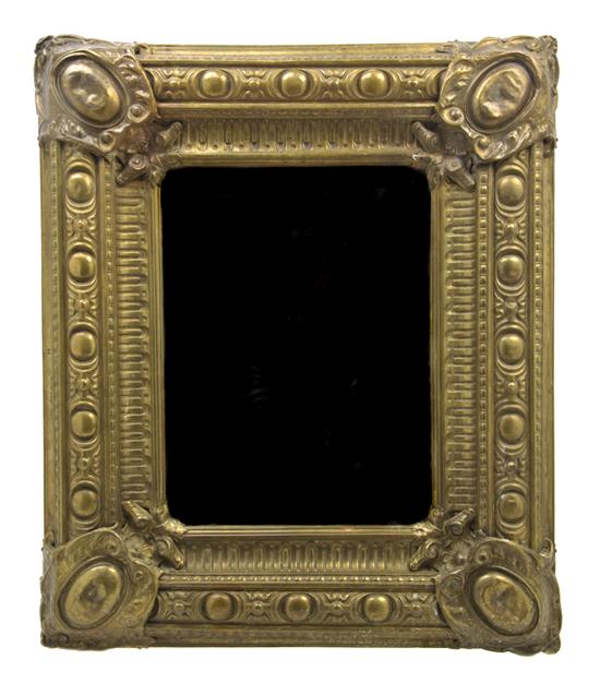 A Pressed Brass Mirror of rectangular 1534ea