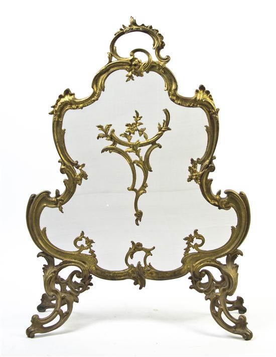 A Rococo Style Gilt Bronze Firescreen