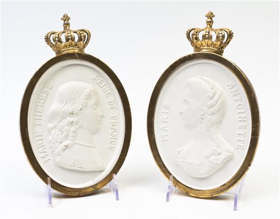 *A Pair of French Bisque Porcelain Medallions