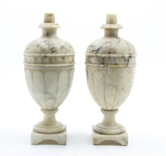*A Pair of Italian Alabaster Covered