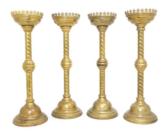  A Set of Four Brass Pricket Sticks 153519
