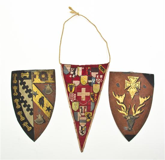 *Two Tole Painted Crests each of shield