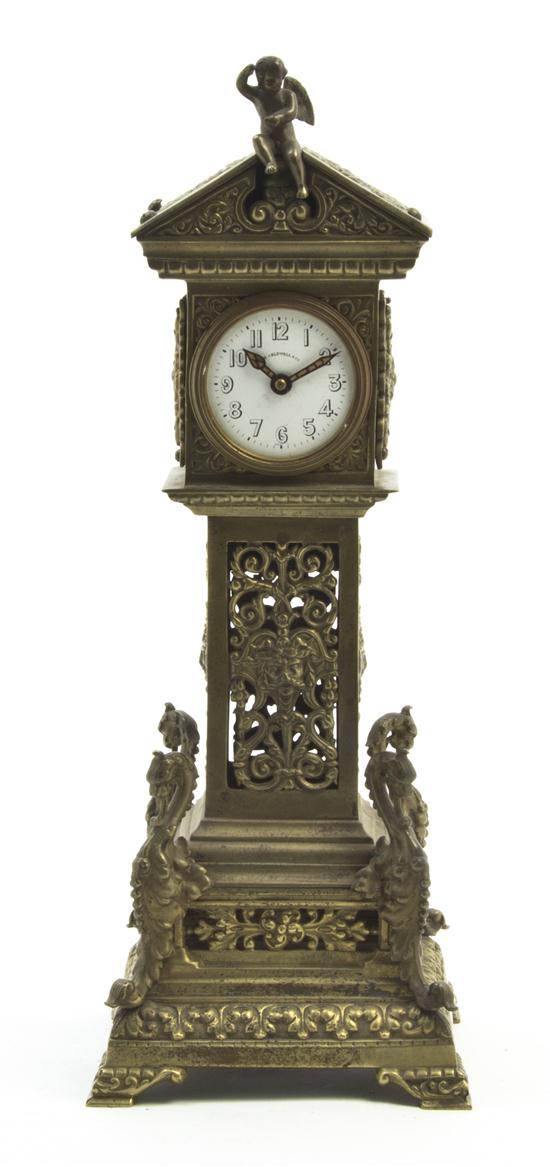 A Brass Miniature Case Clock J E  15355d
