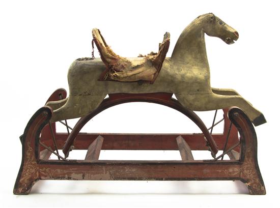 A Painted Wood Rocking Horse of 15356e