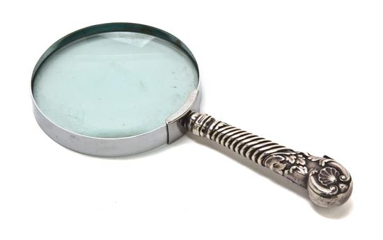 An English Silver Mounted Magnifying