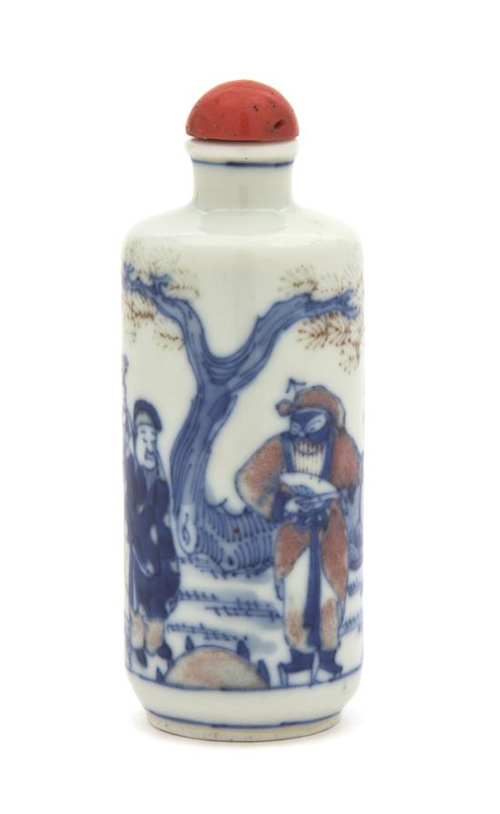 A Porcelain Snuff Bottle of cylindrical