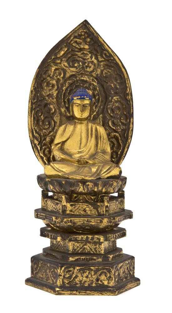 A Japanese Giltwood Figure of Buddha