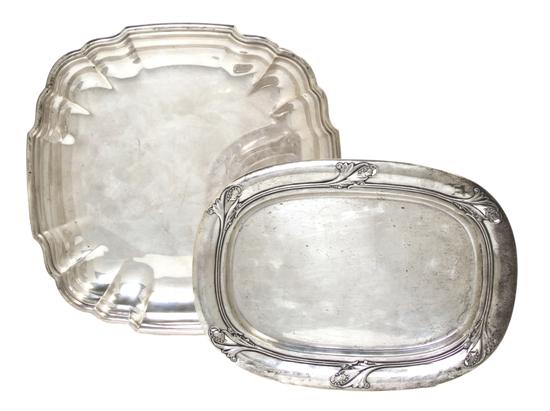 Two American Sterling Silver Trays