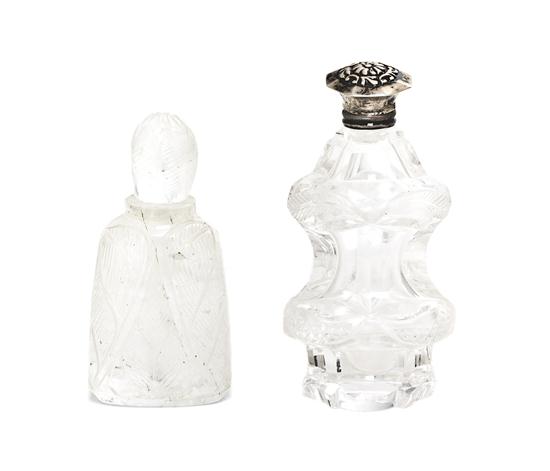 A Carved Rock Crystal Scent Bottle with