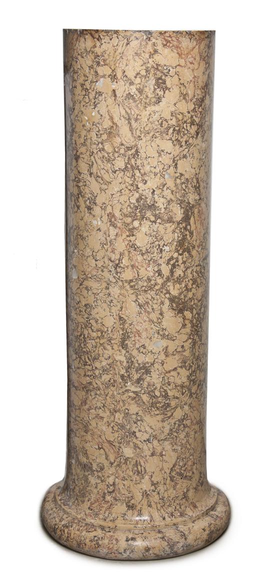 A Continental Marble Column of cylindrical