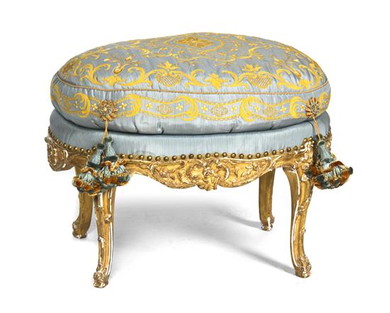 A Louis XV Style Giltwood Tabouret