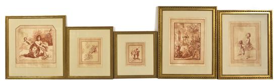 An Assembled Set of Six Engravings each